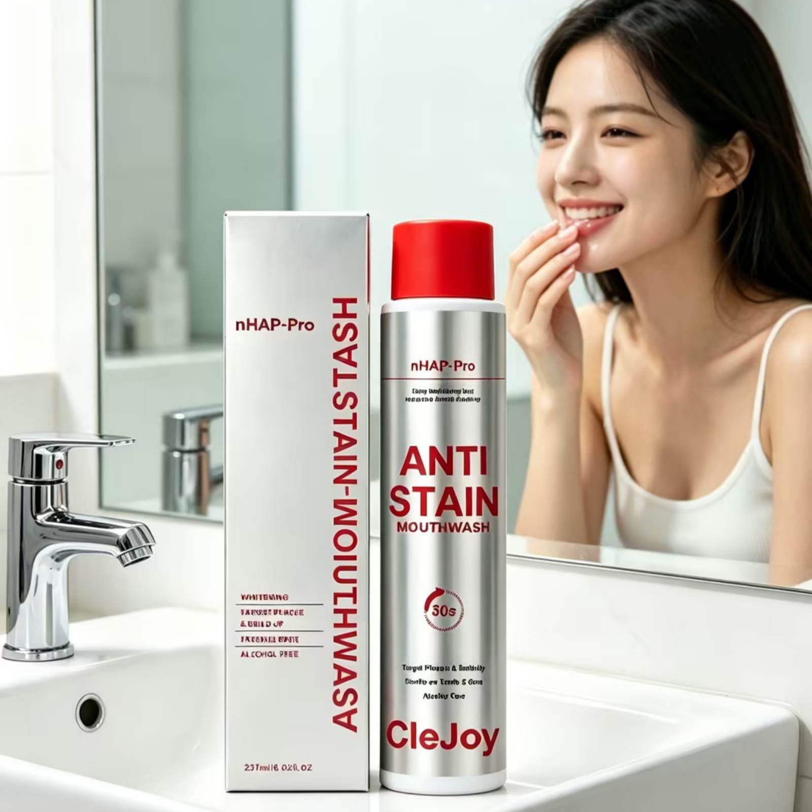 Clejoy Obat Kumur Penyegar Gig - Teeth Whitening Mouthwash ulasan dan harga